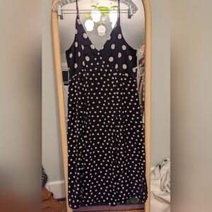 Banana Republic Black and White Polka Dot Midi  Dress